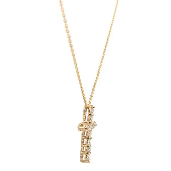 Diamond Cross Pendant  in Yellow Gold 14 Karat with 0.98Tw Natural Round Diamonds. Image 2 Brax Jewelers Newport Beach, CA