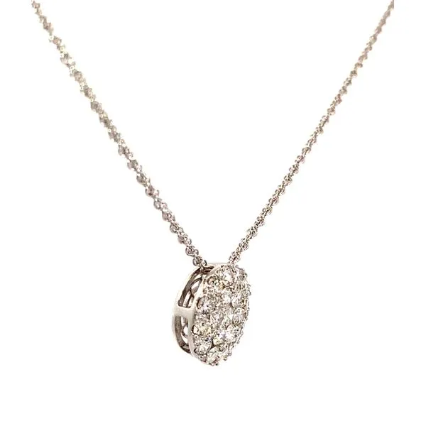 Lady's 14 Karat White Gold Cluster Diamond Pendant With 1.50Tw Round Natural Diamonds Image 2 Brax Jewelers Newport Beach, CA