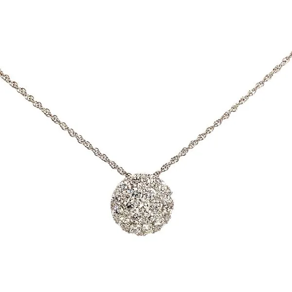 Lady's 14 Karat White Gold Cluster Diamond Pendant With 1.50Tw Round Natural Diamonds Image 3 Brax Jewelers Newport Beach, CA