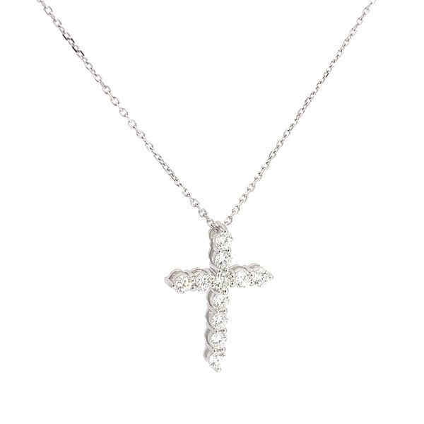 Cross Diamond Pendant in White Gold 14 Karat with 0.81 Round Diamonds Image 3 Brax Jewelers Newport Beach, CA