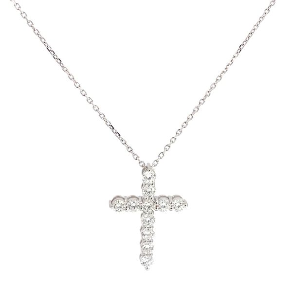 Cross Diamond Pendant in White Gold 14 Karat with 0.81 Round Diamonds Brax Jewelers Newport Beach, CA