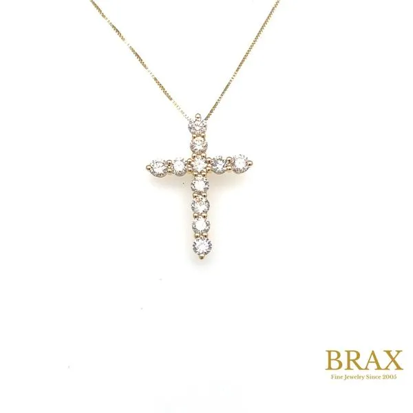 Cross Pendant in 14 Karat Yellow Gold with Diamonds - Brax Jewelers Brax Jewelers Newport Beach, CA