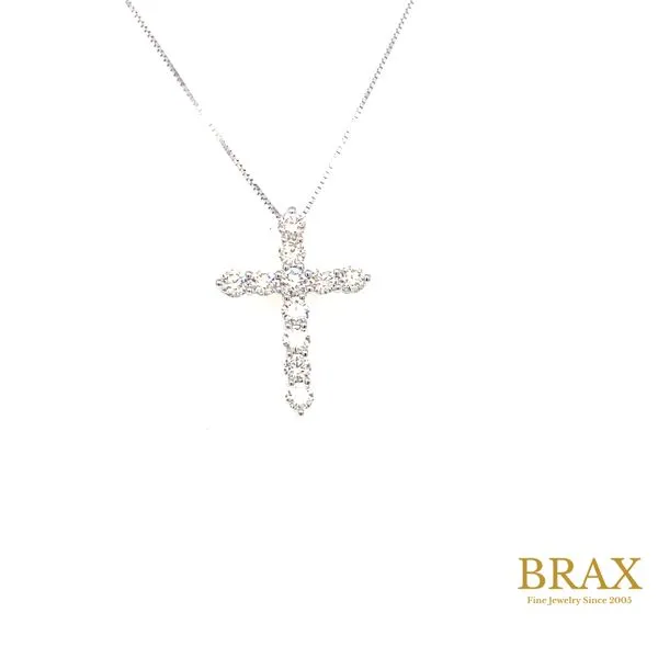 Cross Pendant in 14 Karat White Gold with Diamonds - Brax Jewelers Brax Jewelers Newport Beach, CA