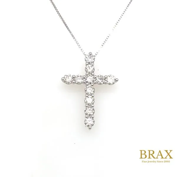 Cross Pendant in 14 Karat White Gold with Diamonds - Brax Jewelers Brax Jewelers Newport Beach, CA