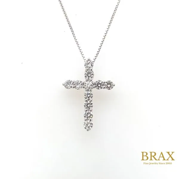 Cross Pendant in 14 Karat White Gold with Diamonds - Brax Jewelers Brax Jewelers Newport Beach, CA