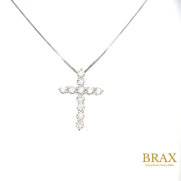 Cross Pendant in 14 Karat White Gold with Diamonds - Brax Jewelers Brax Jewelers Newport Beach, CA