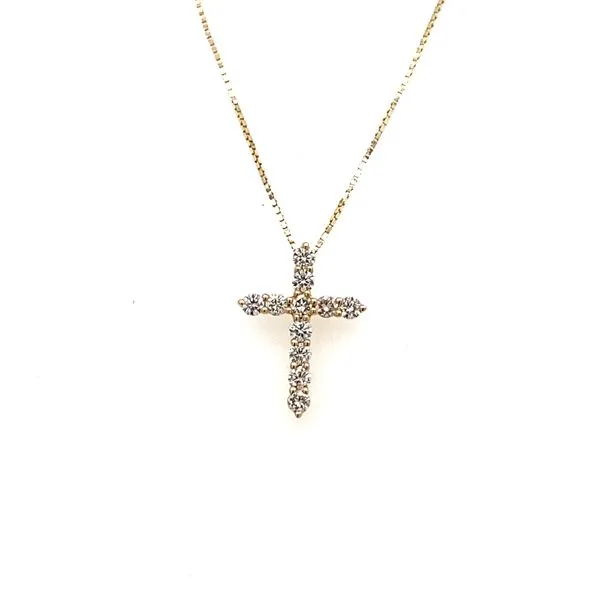 Cross Pendant in 14 Karat Yellow Gold with Diamonds - Brax Jewelers Brax Jewelers Newport Beach, CA