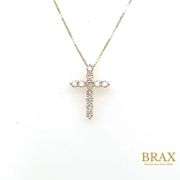 Cross Pendant in 14 Karat Yellow Gold with Diamonds - Brax Jewelers Brax Jewelers Newport Beach, CA