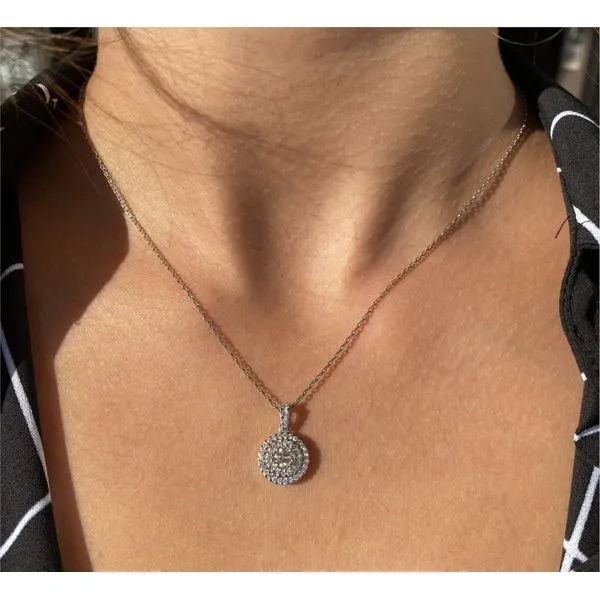18K Round Diamond Necklace Image 5 Brax Jewelers Newport Beach, CA
