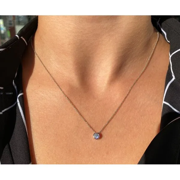 14 Karat White Gold Solitaire Diamond Pendant Necklace Image 5 Brax Jewelers Newport Beach, CA