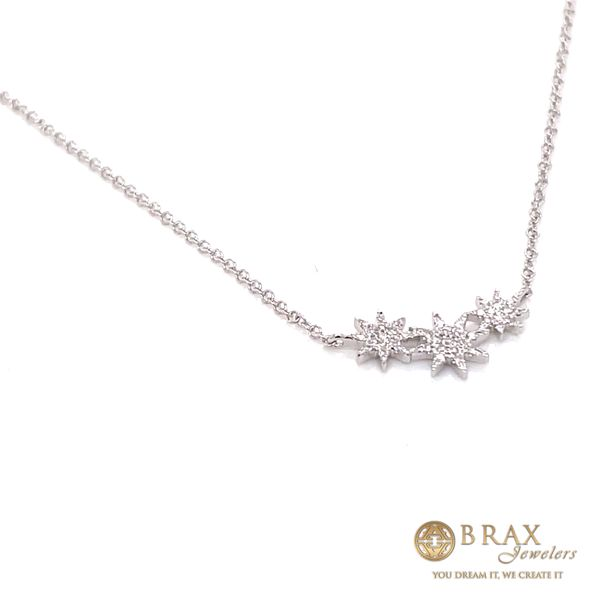 14 Karat White Gold Diamond Stars Pendant Necklace Image 2 Brax Jewelers Newport Beach, CA