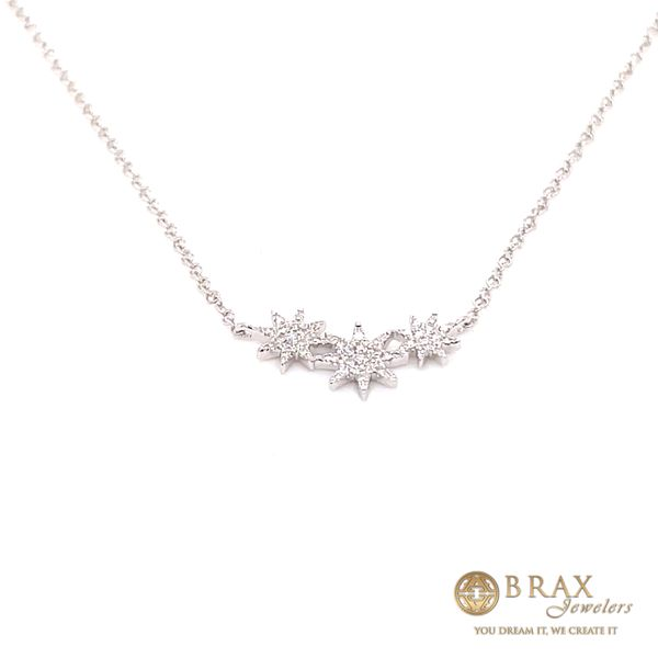 14 Karat White Gold Diamond Stars Pendant Necklace Brax Jewelers Newport Beach, CA