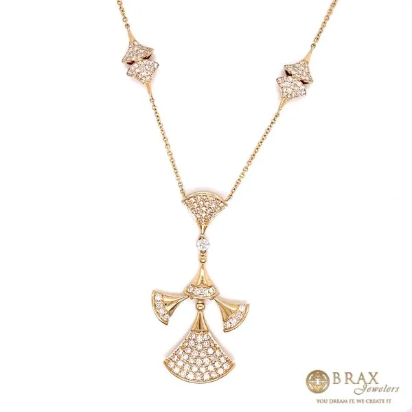 14 Karat Yellow Gold Diamond Drop Necklace Brax Jewelers Newport Beach, CA