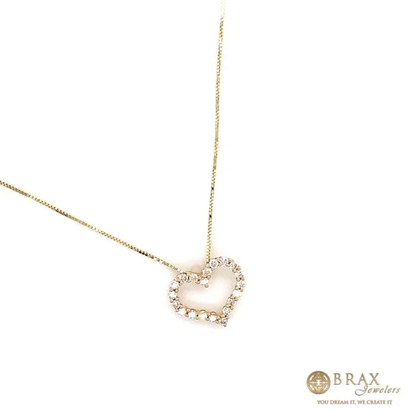 14K Yellow Gold Heart Pendant Necklace Image 2 Brax Jewelers Newport Beach, CA