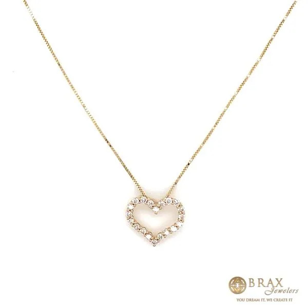 14K Yellow Gold Heart Pendant Necklace Brax Jewelers Newport Beach, CA