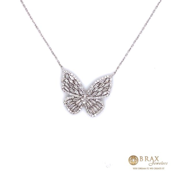 14K White Gold Diamond Butterfly Necklace Brax Jewelers Newport Beach, CA