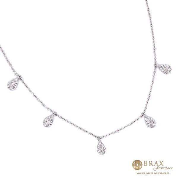 14K White Gold Diamond Pave Necklace Image 2 Brax Jewelers Newport Beach, CA