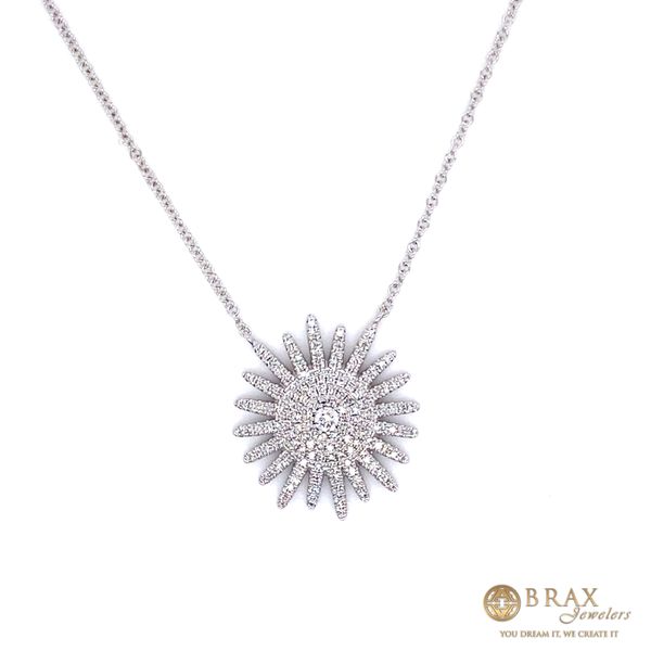 14K White Gold Starburst Diamond Necklace Brax Jewelers Newport Beach, CA
