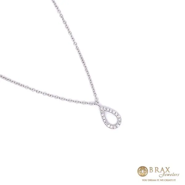 14K White Gold Pear Diamond Necklace Image 2 Brax Jewelers Newport Beach, CA
