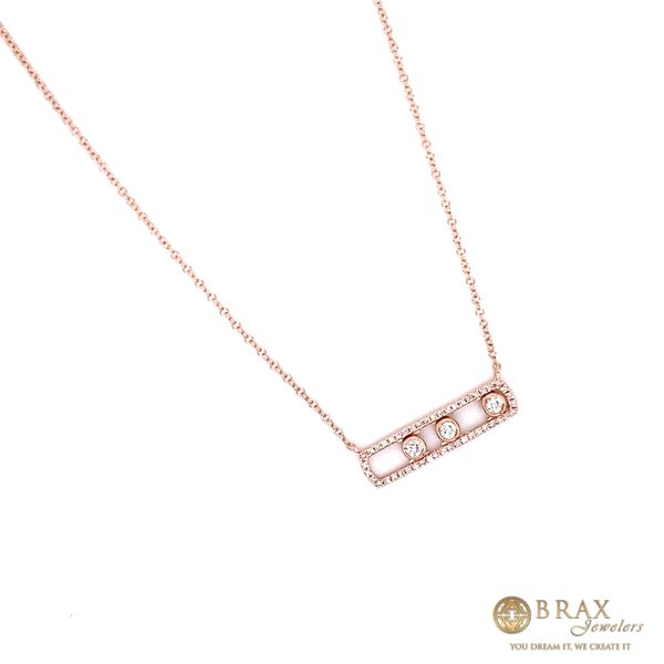 14K Rose Gold Diamond Slider Bar Necklace Image 2 Brax Jewelers Newport Beach, CA