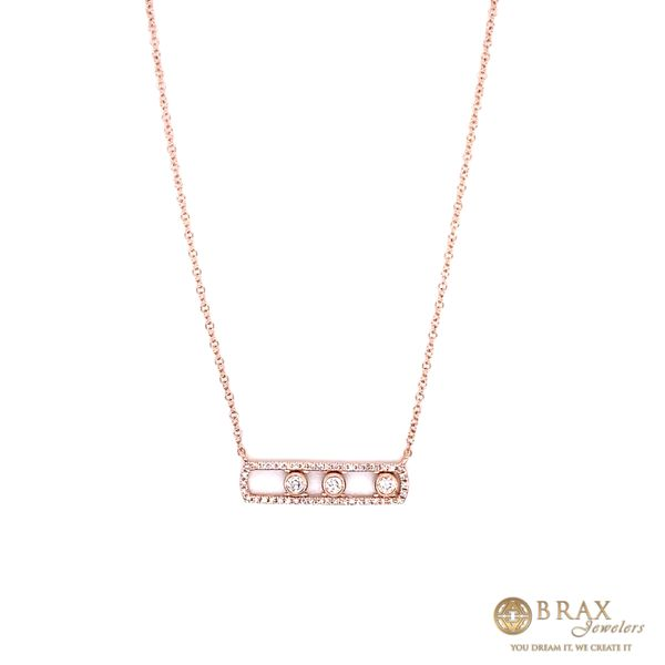 14K Rose Gold Diamond Slider Bar Necklace Brax Jewelers Newport Beach, CA