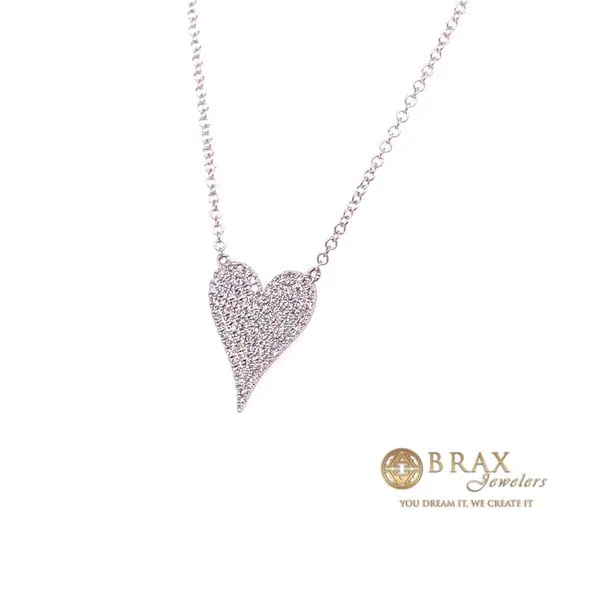 Lady's Pave Heart Diamond Necklaces 14 Karat White Gold SC55002004 - Brax jewelers Image 2 Brax Jewelers Newport Beach, CA