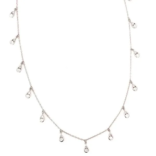 Lady's dangle Diamond Necklaces 14 Karat White Gold  - Brax jewelers Brax Jewelers Newport Beach, CA