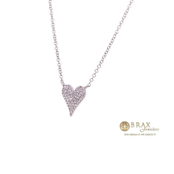 Lady's Pave Heart Diamond Necklaces 14 Karat White Gold SC55006925 - Brax jewelers Image 2 Brax Jewelers Newport Beach, CA