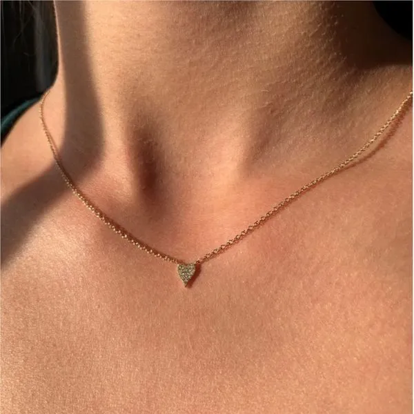 Lady's Mini Pave Heart Diamond Necklaces 14 Karat Yellow Gold SC55006733 - Brax jewelers Image 4 Brax Jewelers Newport Beach, CA
