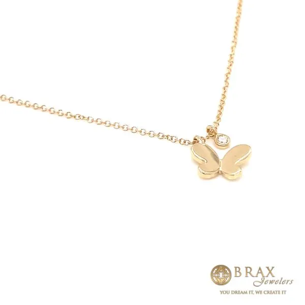 Lady's Butterfly Diamond Necklaces 14 Karat Yellow Gold SC55009037 - Brax jewelers Image 2 Brax Jewelers Newport Beach, CA