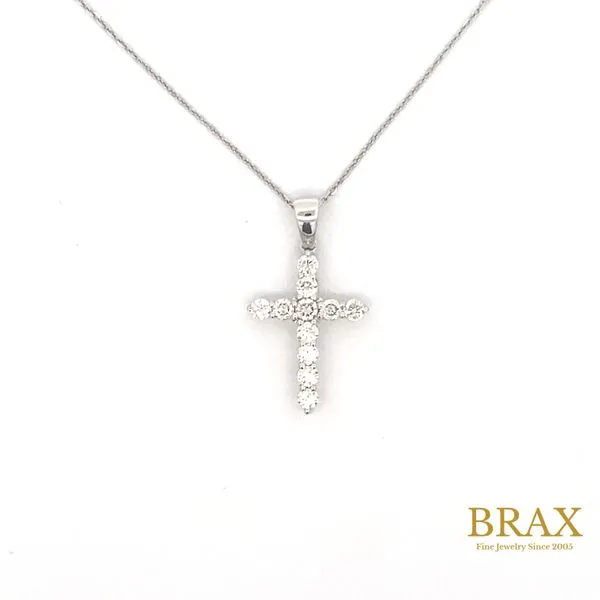 Lady's Cross Diamond Necklaces 14 Karat White Gold SDD3001-607 - Brax jewelers Brax Jewelers Newport Beach, CA