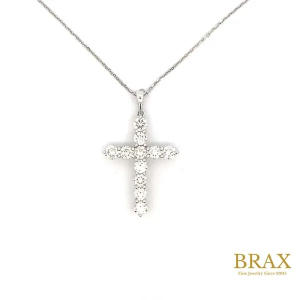 Lady's Cross Diamond Necklaces 14 Karat White Gold SDD681-320 - Brax jewelers Brax Jewelers Newport Beach, CA
