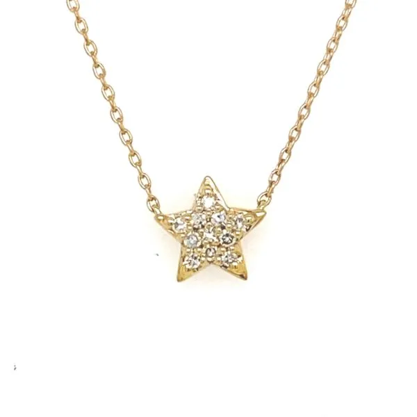 Lady's Petite Star Diamond Necklaces 10 Karat Yellow Gold 643ATSPDYG - Brax jewelers Brax Jewelers Newport Beach, CA