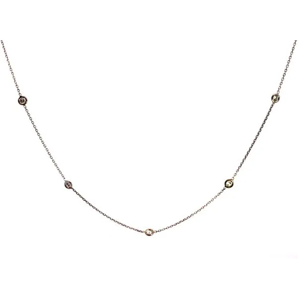 Lady's 14 Karat White Gold Diamond Necklace With 9, 1.55Tw Round Natural Diamonds Brax Jewelers Newport Beach, CA