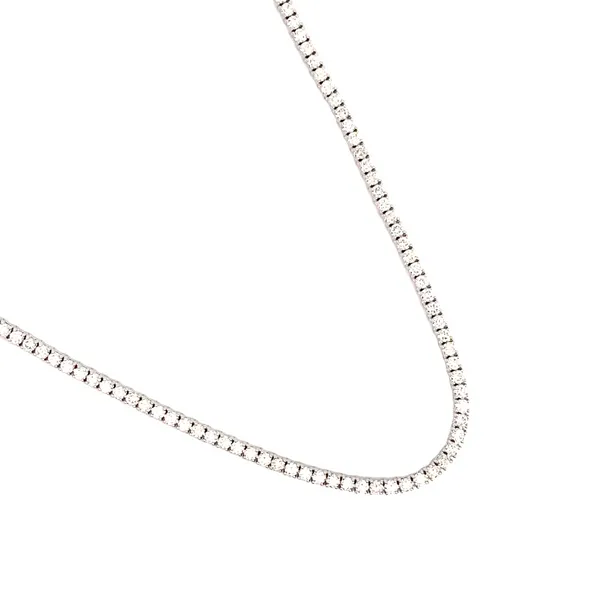 Lady's 14 Karat White Gold Diamond Necklace With 7.75Tw Round Diamonds Image 2 Brax Jewelers Newport Beach, CA