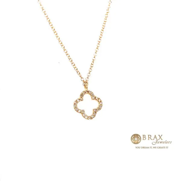 Lady's Clover Diamond Necklaces 14 Karat Yellow Gold SC55019618 - Brax jewelers Image 3 Brax Jewelers Newport Beach, CA