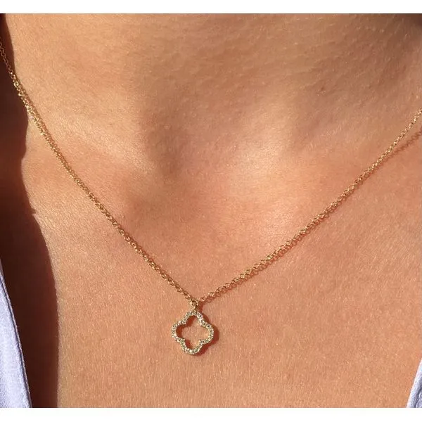 Lady's Clover Diamond Necklaces 14 Karat Yellow Gold SC55019618 - Brax jewelers Image 5 Brax Jewelers Newport Beach, CA