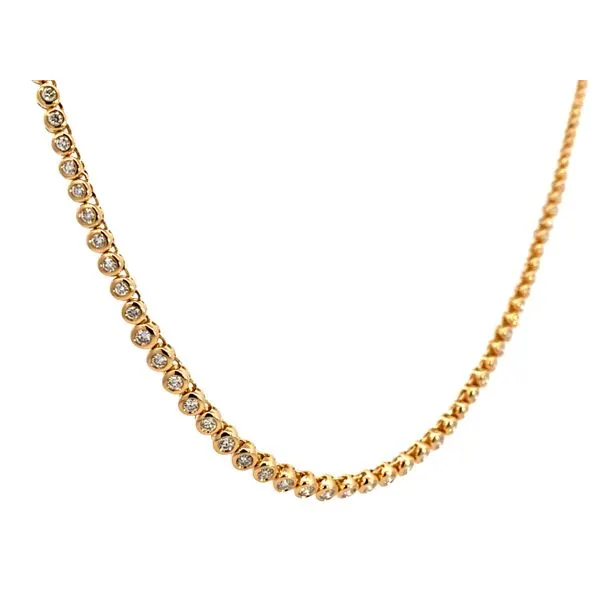 Lady's 14 Karat Yellow Gold Diamond Bezel Tennis Necklace With 2.00Tw Round Diamonds SC55021358V4Z18 - Brax jewelers Image 2 Brax Jewelers Newport Beach, CA