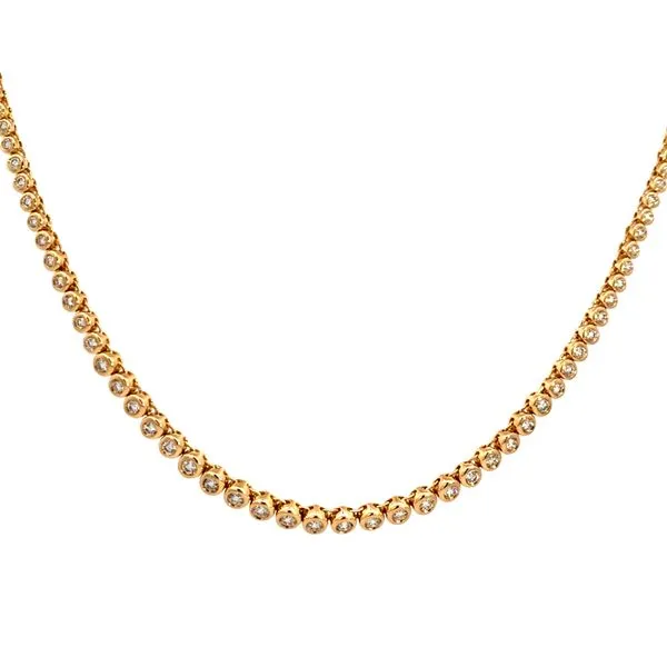 Lady's 14 Karat Yellow Gold Diamond Bezel Tennis Necklace With 2.00Tw Round Diamonds SC55021358V4Z18 - Brax jewelers Brax Jewelers Newport Beach, CA