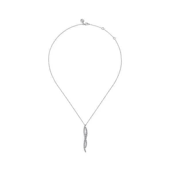 Lady's 14 Karat White Gold Diamond Twisted Pendant Necklace With 0.26Tw Round Diamonds NK7708W45JJ - Brax jewelers Image 2 Brax Jewelers Newport Beach, CA