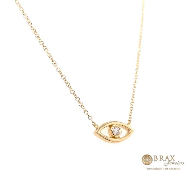 Lady's Evil Eye Diamond Necklaces 14 Karat Yellow Gold SC55022575 - Brax jewelers Image 2 Brax Jewelers Newport Beach, CA