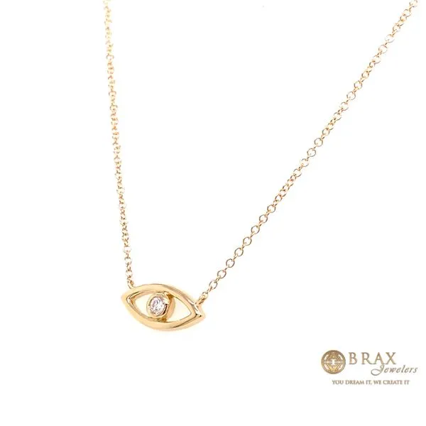 Lady's Evil Eye Diamond Necklaces 14 Karat Yellow Gold SC55022575 - Brax jewelers Image 3 Brax Jewelers Newport Beach, CA