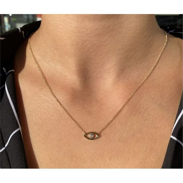 Lady's Evil Eye Diamond Necklaces 14 Karat Yellow Gold SC55022575 - Brax jewelers Image 5 Brax Jewelers Newport Beach, CA