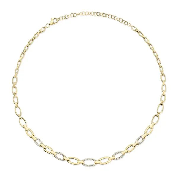 Lady's 14 Karat Yellow Gold Diamond Link Necklace With 0.74Tw Round Diamonds SC55021038V2 - Brax jewelers Brax Jewelers Newport Beach, CA