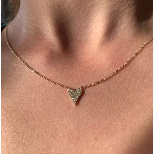 Lady's Pave Heart Diamond Necklaces 14 Karat Yellow Gold SC55006926 - Brax jewelers Image 3 Brax Jewelers Newport Beach, CA