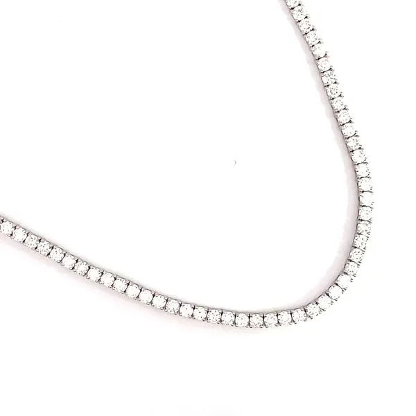 14 Karat White Gold Tennis Round Diamond Necklace  - Brax Jewelers Image 3 Brax Jewelers Newport Beach, CA