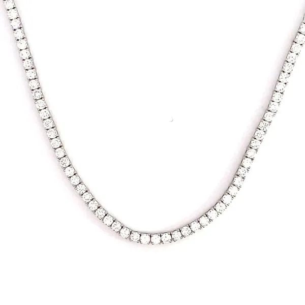 14 Karat White Gold Tennis Round Diamond Necklace  - Brax Jewelers Brax Jewelers Newport Beach, CA