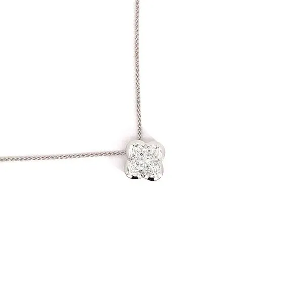 Christopher Design 14 Karat White Gold Clover shape  Diamond Necklace L900P-XW225 - Brax Jewelers Image 3 Brax Jewelers Newport Beach, CA