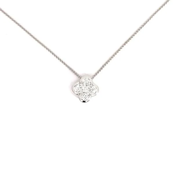 Christopher Design 14 Karat White Gold Clover shape  Diamond Necklace L900P-XW225 - Brax Jewelers Brax Jewelers Newport Beach, CA
