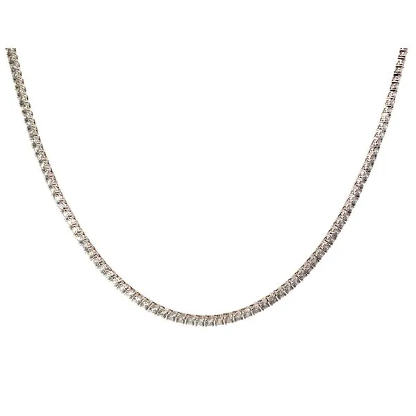 14 Karat White Gold Round Diamond Tennis Necklace  - Brax Jewelers Brax Jewelers Newport Beach, CA